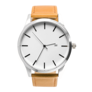 Silver Case Orange Strap Watch